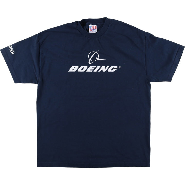Murina The Boeing Company advertising T-shirt, made in the USA, men's size XL. cotton navy blue type Vintage Second Hand