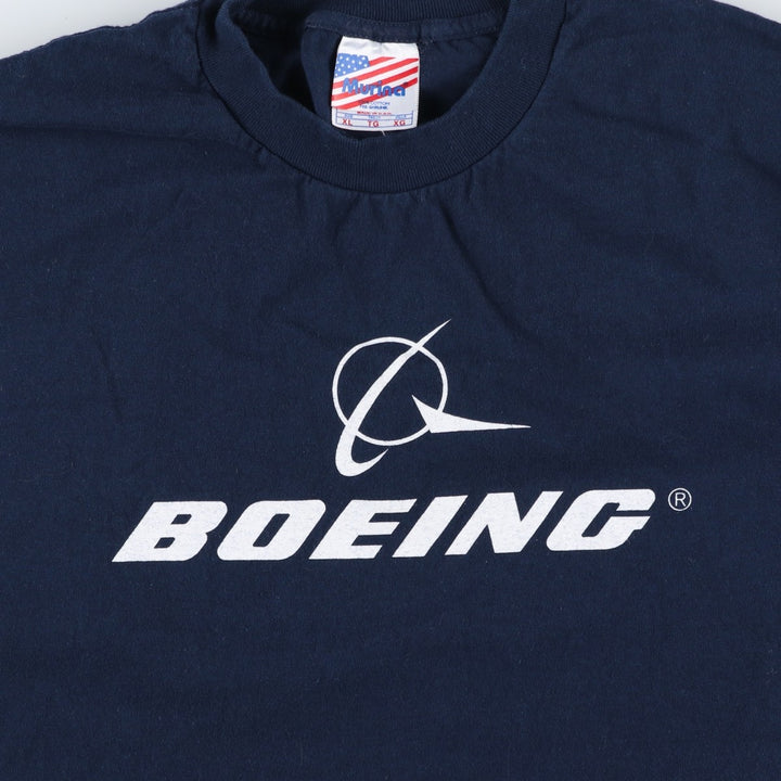 Murina The Boeing Company advertising T-shirt, made in the USA, men's size XL. cotton navy blue type Vintage Second Hand