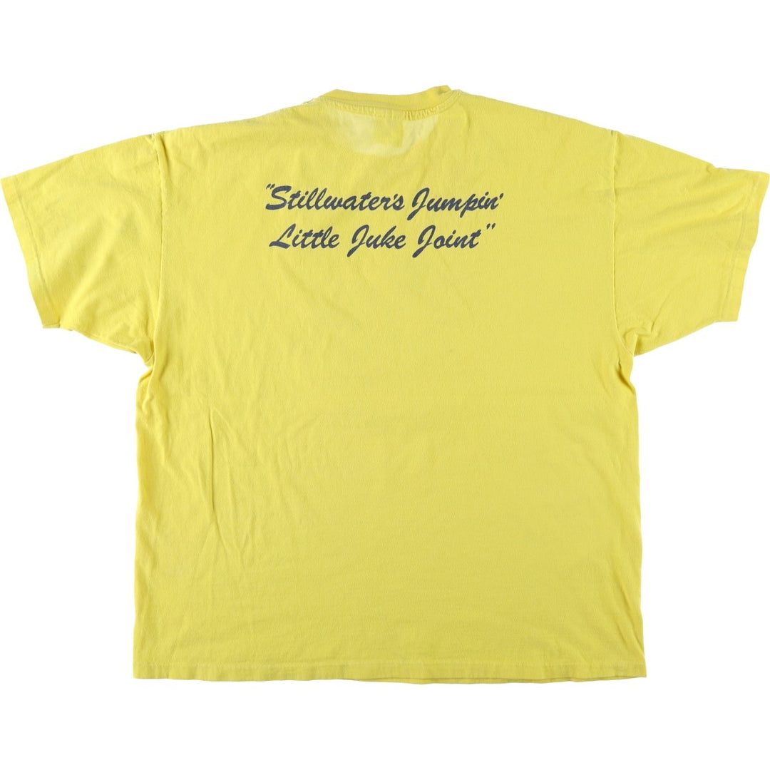 90'S Hanes ESKIMO JOE'S Advertising T-Shirt, Made in USA, Men's XXL equivalent, Vintage cotton yellow type Vintage Second Hand