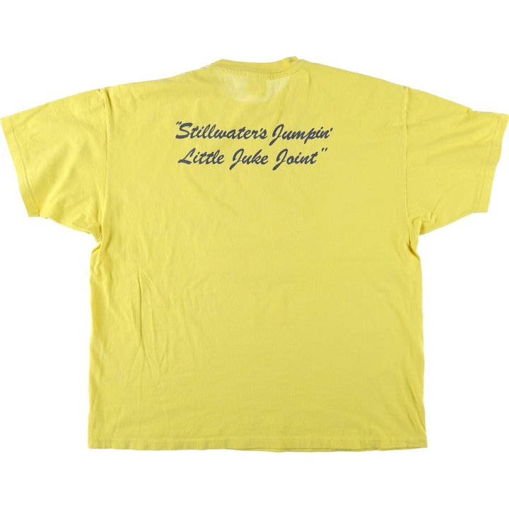90'S Hanes ESKIMO JOE'S Advertising T-Shirt, Made in USA, Men's XXL equivalent, Vintage cotton yellow type Vintage Second Hand
