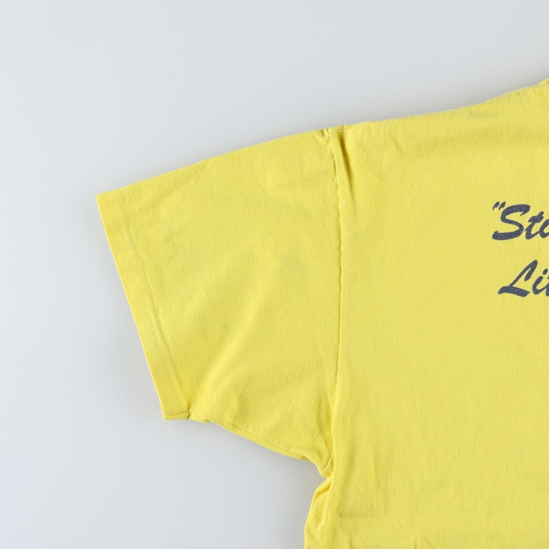 90'S Hanes ESKIMO JOE'S Advertising T-Shirt, Made in USA, Men's XXL equivalent, Vintage cotton yellow type Vintage Second Hand