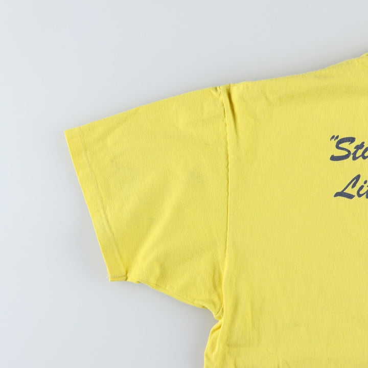 90'S Hanes ESKIMO JOE'S Advertising T-Shirt, Made in USA, Men's XXL equivalent, Vintage cotton yellow type Vintage Second Hand