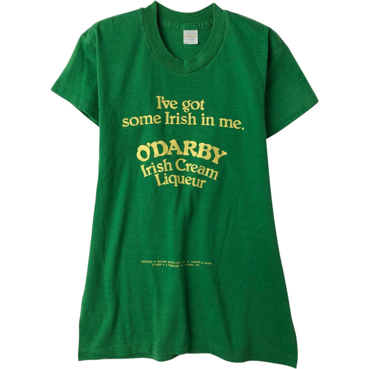 ~90'S 5050 Order Beads Irish Cream Liqueur Advertising T-Shirt, Made in USA, Men's Size M (Equivalent), Vintage polyester green type Vintage Second Hand