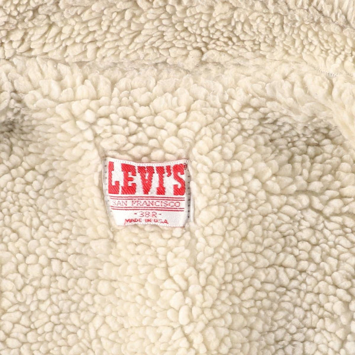 ~1990'S Levi's 70608-0216 Denim Boa Jacket, Made in USA, Men's Size M (Equivalent), Vintage cotton blue type Vintage Second Hand