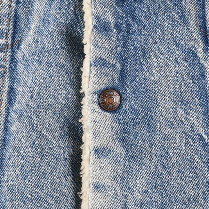 ~1990'S Levi's 70608-0216 Denim Boa Jacket, Made in USA, Men's Size M (Equivalent), Vintage cotton blue type Vintage Second Hand