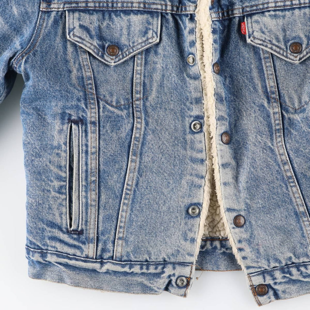 ~1990'S Levi's 70608-0216 Denim Boa Jacket, Made in USA, Men's Size M (Equivalent), Vintage cotton blue type Vintage Second Hand
