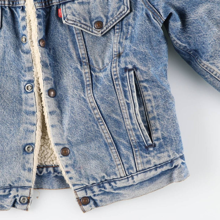 ~1990'S Levi's 70608-0216 Denim Boa Jacket, Made in USA, Men's Size M (Equivalent), Vintage cotton blue type Vintage Second Hand