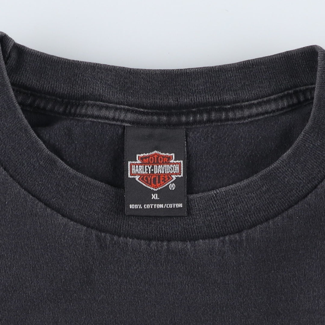 90'S Harley Davidson Eagle Pattern Motorcycle Bike T-shirt Made in USA Men's XL Vintage cotton Charcoal Vintage Second Hand