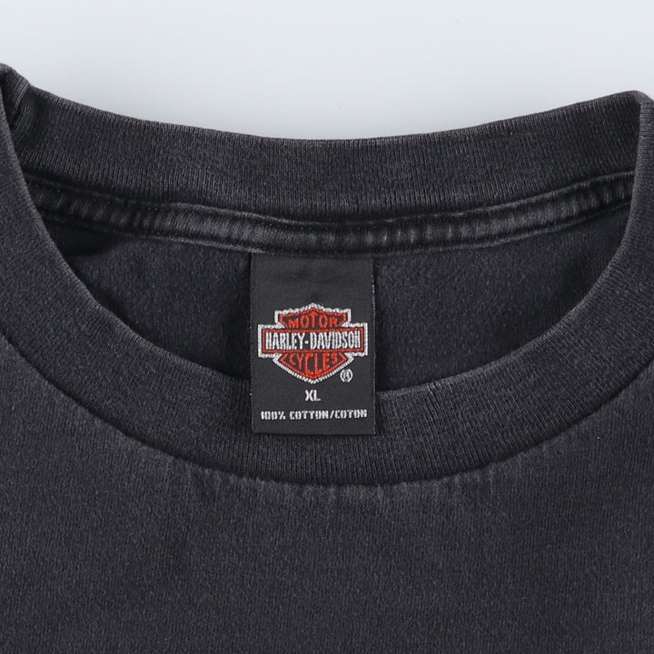 90'S Harley Davidson Eagle Pattern Motorcycle Bike T-shirt Made in USA Men's XL Vintage cotton Charcoal Vintage Second Hand