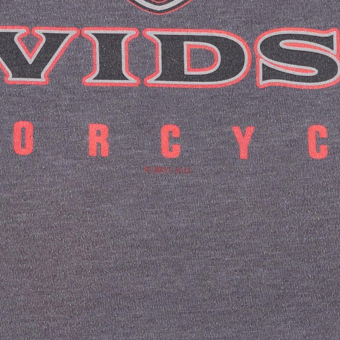 Harley-Davidson Eagle Pattern Motorcycle Bike T-shirt Men's L size cotton gray type Vintage Second Hand