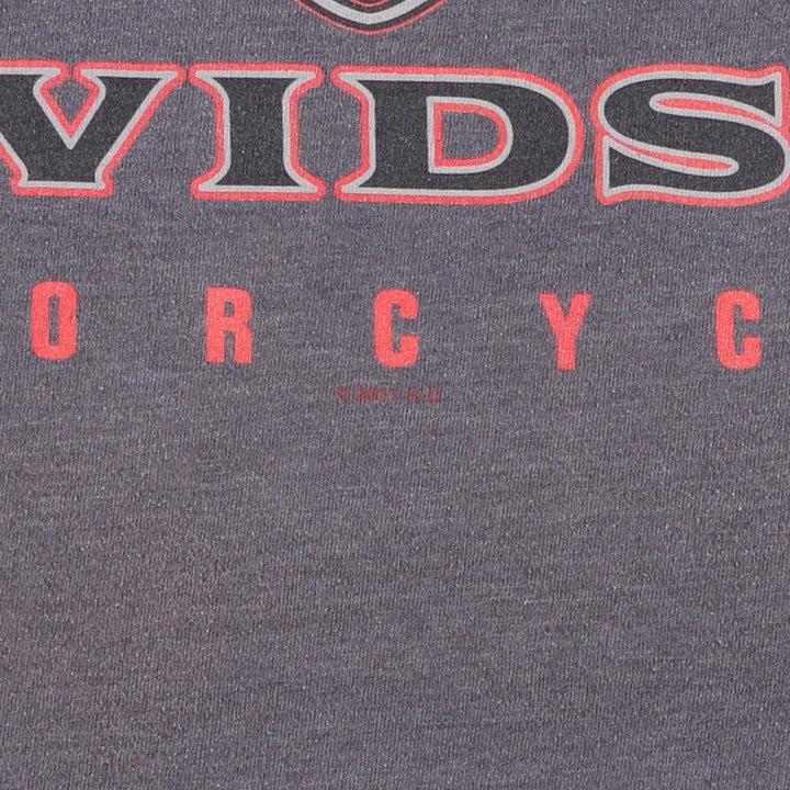 Harley-Davidson Eagle Pattern Motorcycle Bike T-shirt Men's L size cotton gray type Vintage Second Hand