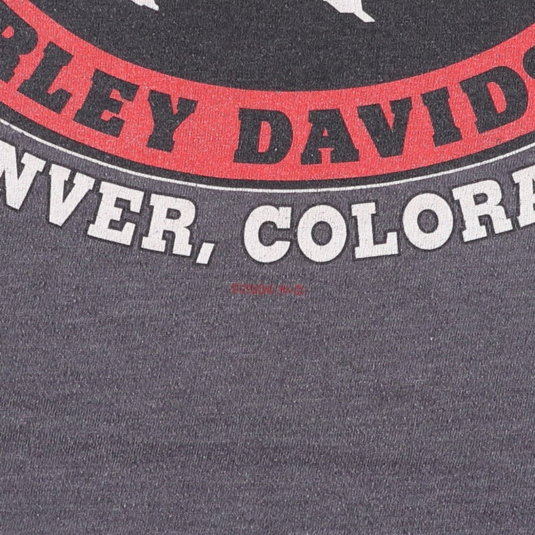 Harley-Davidson Eagle Pattern Motorcycle Bike T-shirt Men's L size cotton gray type Vintage Second Hand