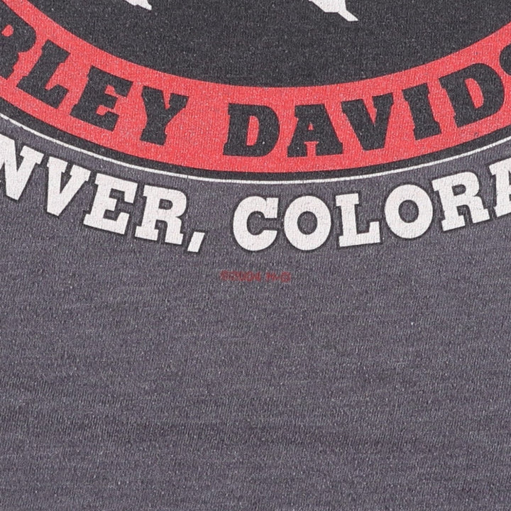 Harley-Davidson Eagle Pattern Motorcycle Bike T-shirt Men's L size cotton gray type Vintage Second Hand