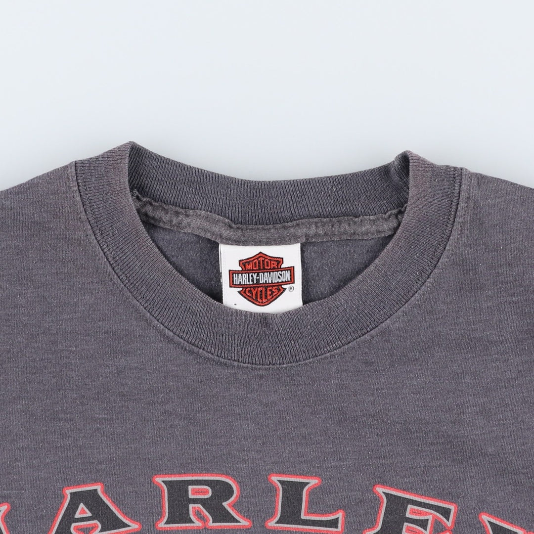 Harley-Davidson Eagle Pattern Motorcycle Bike T-shirt Men's L size cotton gray type Vintage Second Hand
