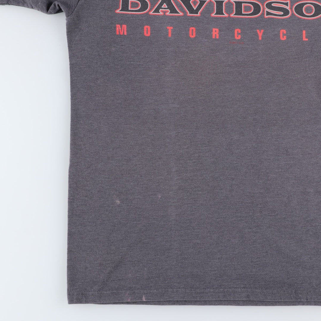 Harley-Davidson Eagle Pattern Motorcycle Bike T-shirt Men's L size cotton gray type Vintage Second Hand