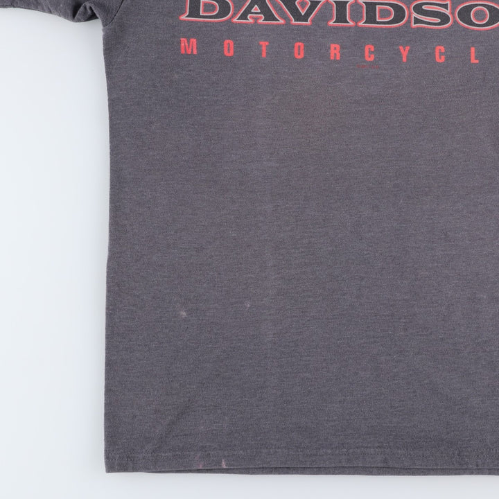 Harley-Davidson Eagle Pattern Motorcycle Bike T-shirt Men's L size cotton gray type Vintage Second Hand