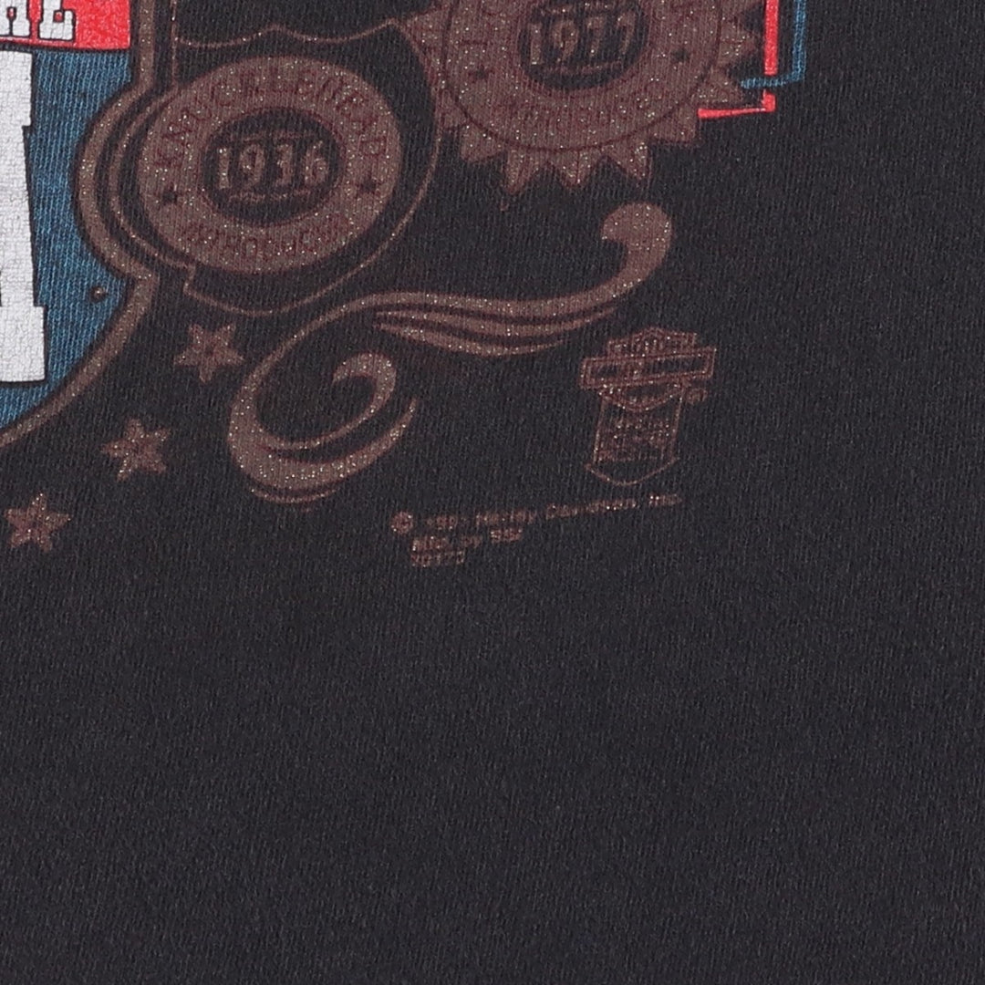 90'S SSI Harley-Davidson Eagle Pattern Sleeveless Motorcycle T-Shirt, Made in USA, Men's Size L (approx.) cotton Charcoal Vintage Second Hand
