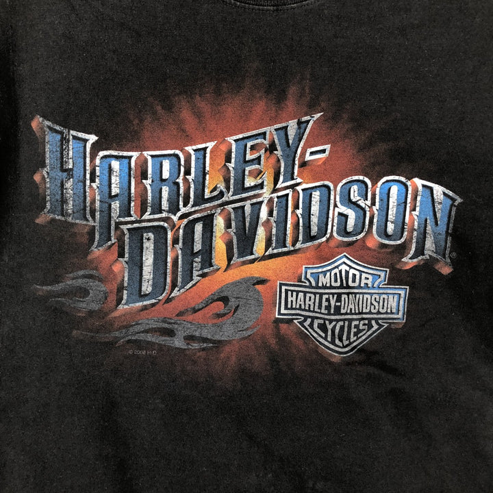 00'S Harley-Davidson Motorcycle Bike T-shirt Made in USA Men's M size cotton black type Vintage Second Hand