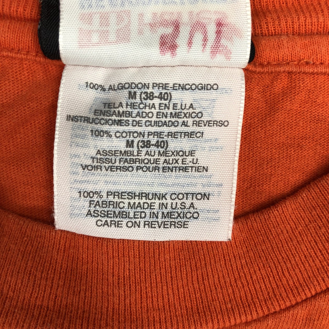 Harley-Davidson Eagle Pattern Motorcycle Bike T-shirt Made in USA Men's M size cotton orange type Vintage Second Hand