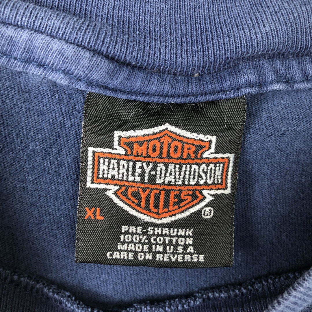 Harley-Davidson Motorcycle Bike T-shirt Made in USA Men's XL cotton blue type Vintage Second Hand