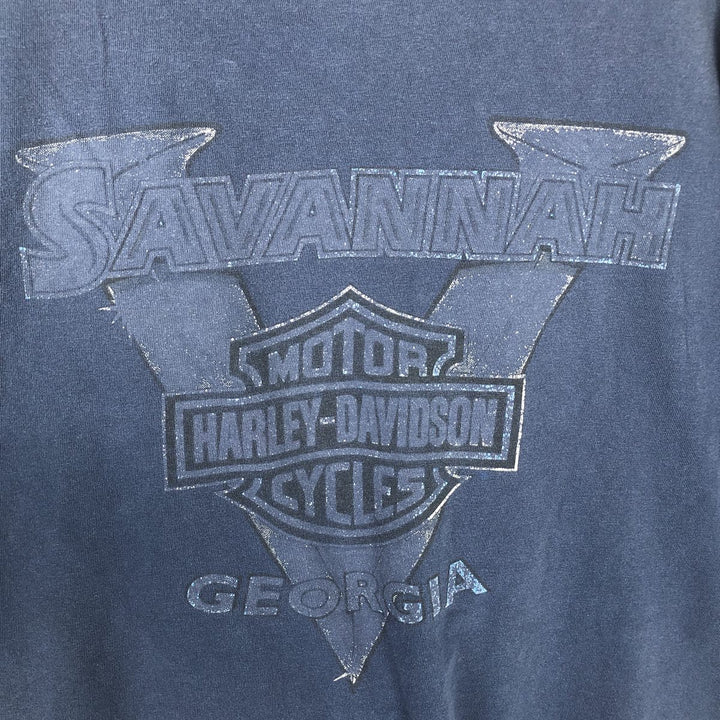 Harley-Davidson Motorcycle Bike T-shirt Made in USA Men's XL cotton blue type Vintage Second Hand
