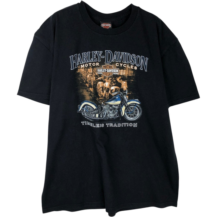 00'S Harley-Davidson Motorcycle Bike T-shirt Men's XL size cotton black type Vintage Second Hand