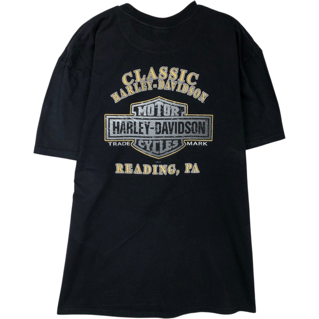 00'S Harley-Davidson Motorcycle Bike T-shirt Men's XL size cotton black type Vintage Second Hand
