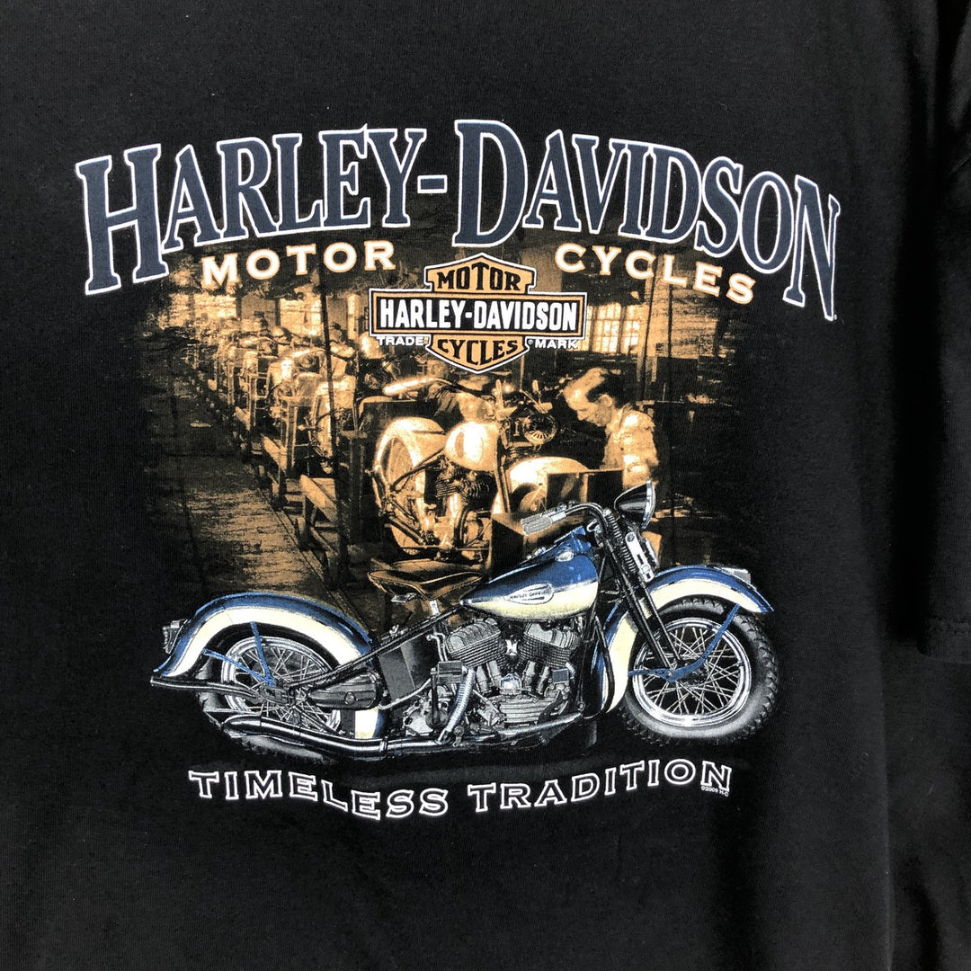 00'S Harley-Davidson Motorcycle Bike T-shirt Men's XL size cotton black type Vintage Second Hand