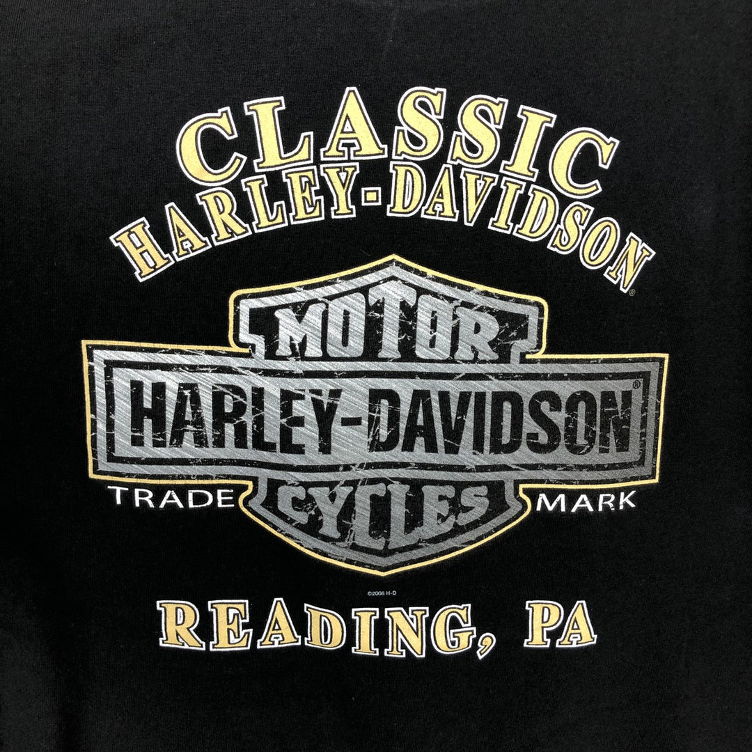 00'S Harley-Davidson Motorcycle Bike T-shirt Men's XL size cotton black type Vintage Second Hand