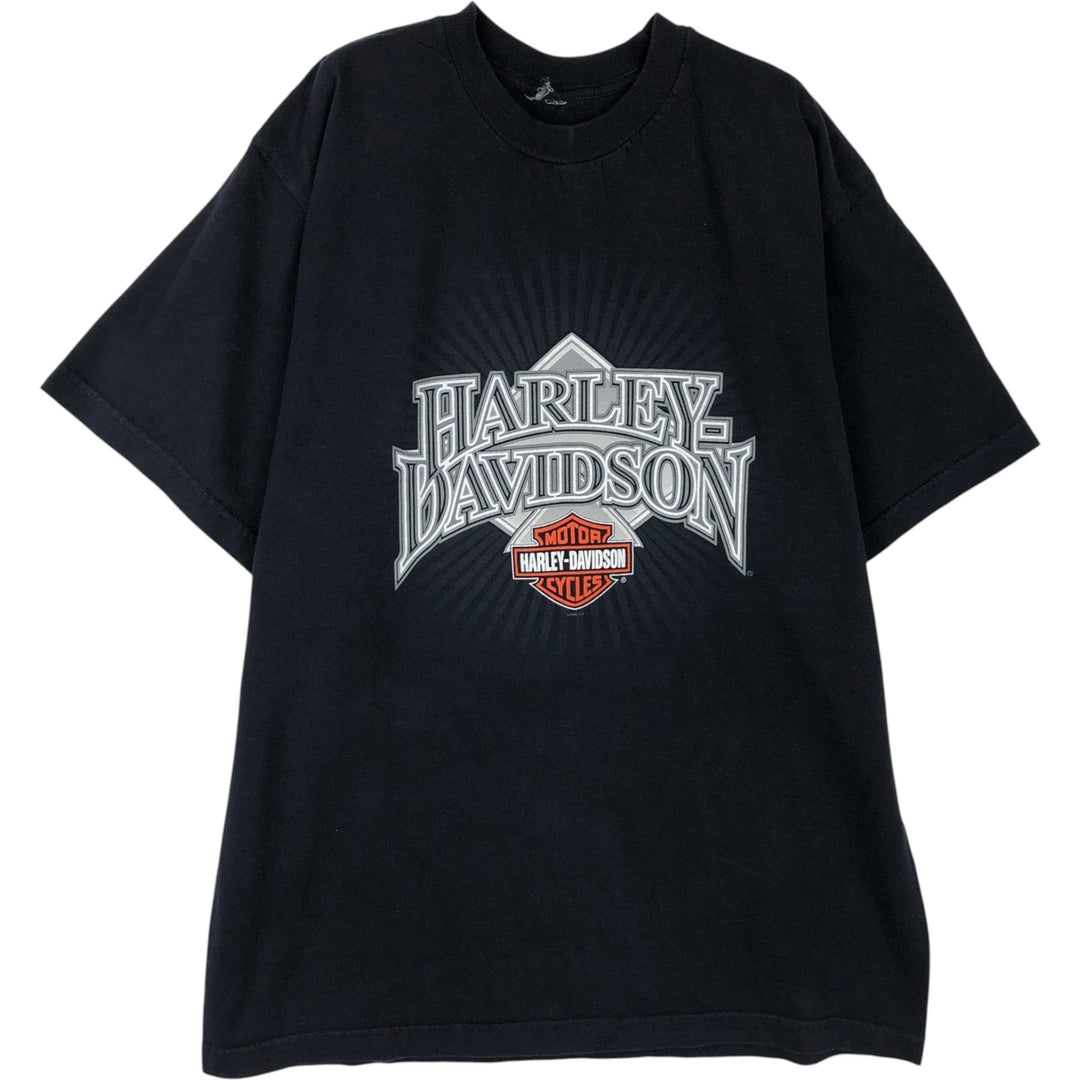 00'S Harley-Davidson Motorcycle Bike T-shirt Men's XL size unclear black type Vintage Second Hand