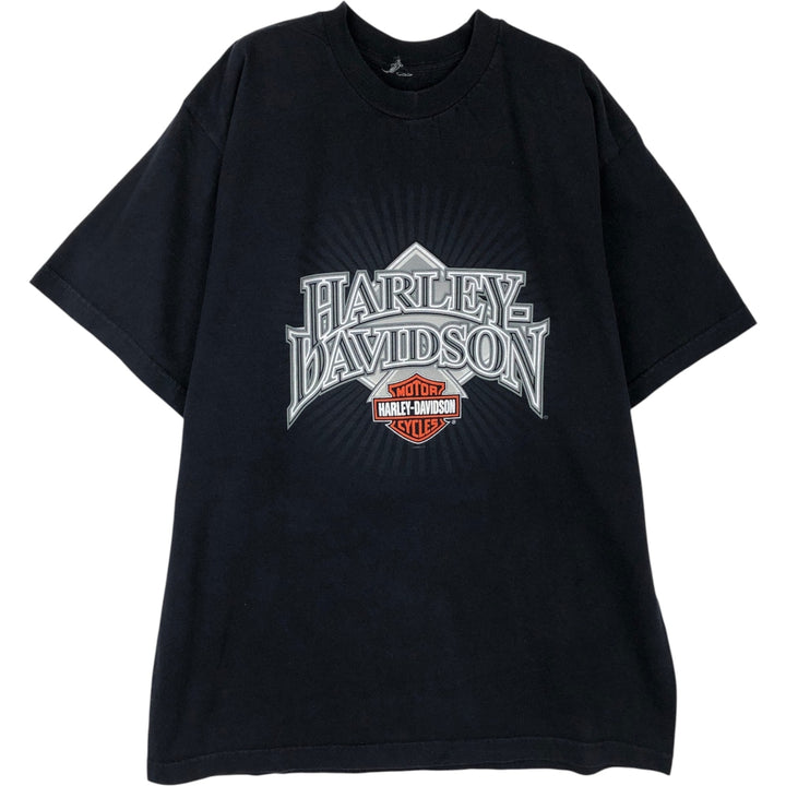 00'S Harley-Davidson Motorcycle Bike T-shirt Men's XL size unclear black type Vintage Second Hand