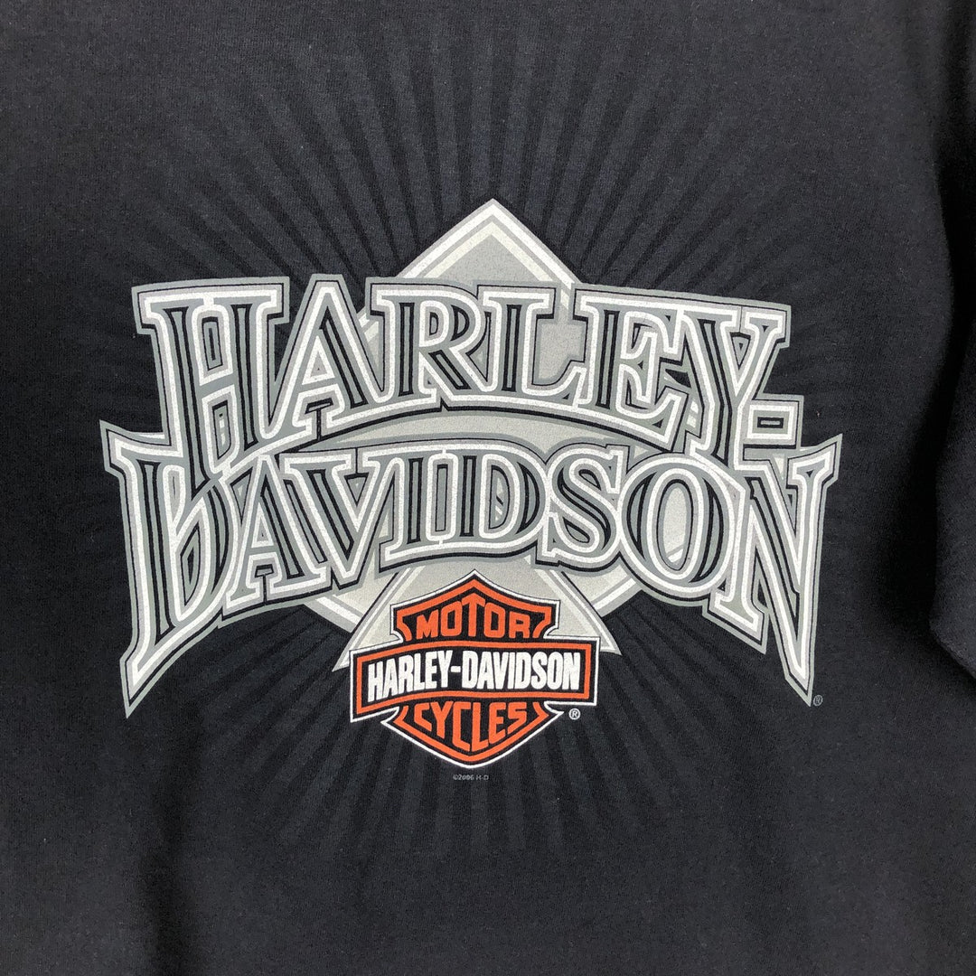 00'S Harley-Davidson Motorcycle Bike T-shirt Men's XL size unclear black type Vintage Second Hand