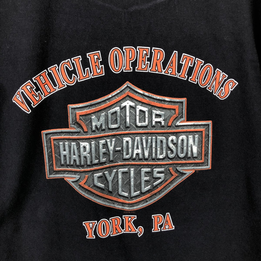 00'S Harley-Davidson Motorcycle Bike T-shirt Men's XL size unclear black type Vintage Second Hand