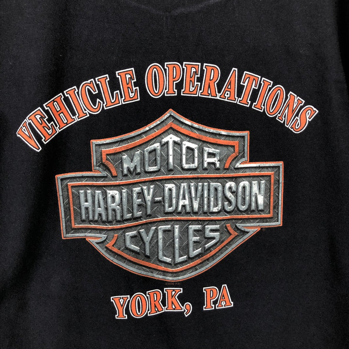 00'S Harley-Davidson Motorcycle Bike T-shirt Men's XL size unclear black type Vintage Second Hand