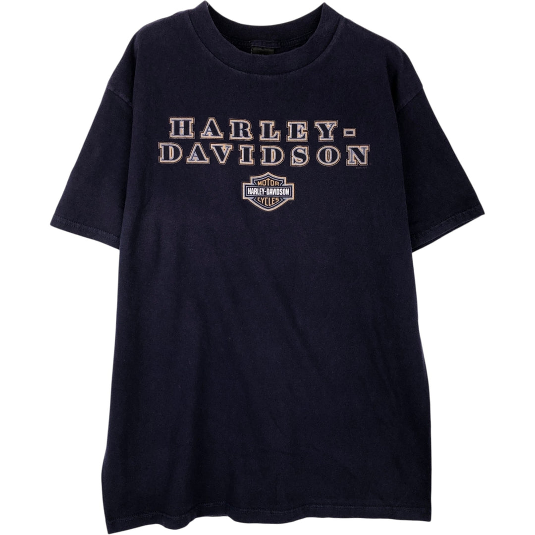 Harley-Davidson Motorcycle Bike T-shirt Made in USA Men's XL cotton navy blue type Vintage Second Hand