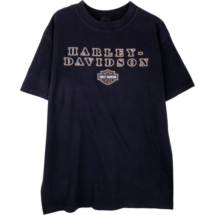 Harley-Davidson Motorcycle Bike T-shirt Made in USA Men's XL cotton navy blue type Vintage Second Hand