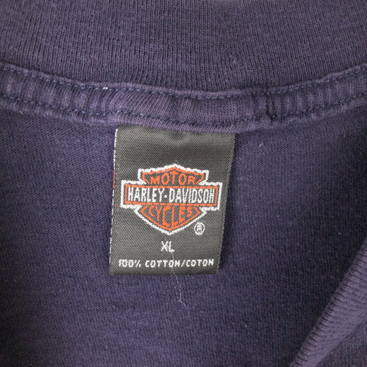 Harley-Davidson Motorcycle Bike T-shirt Made in USA Men's XL cotton navy blue type Vintage Second Hand