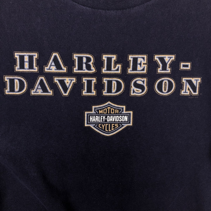 Harley-Davidson Motorcycle Bike T-shirt Made in USA Men's XL cotton navy blue type Vintage Second Hand
