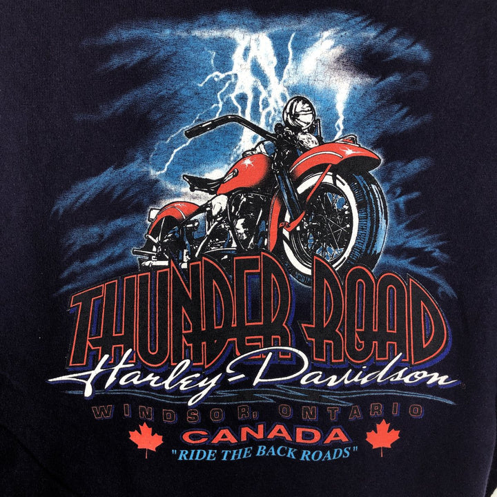 Harley-Davidson Motorcycle Bike T-shirt Made in USA Men's XL cotton navy blue type Vintage Second Hand