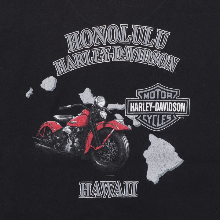 2000'S Harley-Davidson Eagle Pattern Stars and Stripes Cut-off Motorcycle T-Shirt, Made in USA, Men's Size L (approx.) cotton black type Vintage Second Hand