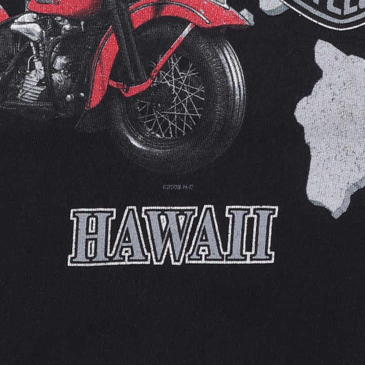 2000'S Harley-Davidson Eagle Pattern Stars and Stripes Cut-off Motorcycle T-Shirt, Made in USA, Men's Size L (approx.) cotton black type Vintage Second Hand