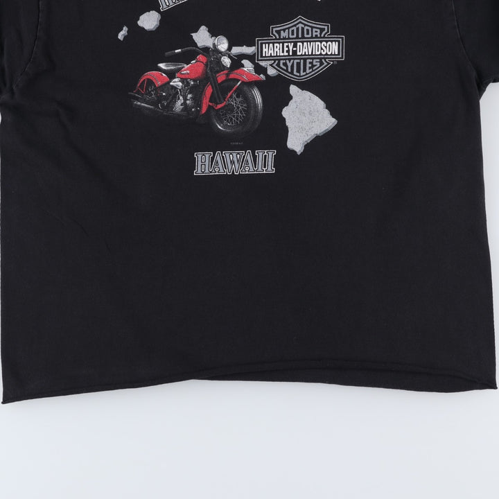 2000'S Harley-Davidson Eagle Pattern Stars and Stripes Cut-off Motorcycle T-Shirt, Made in USA, Men's Size L (approx.) cotton black type Vintage Second Hand
