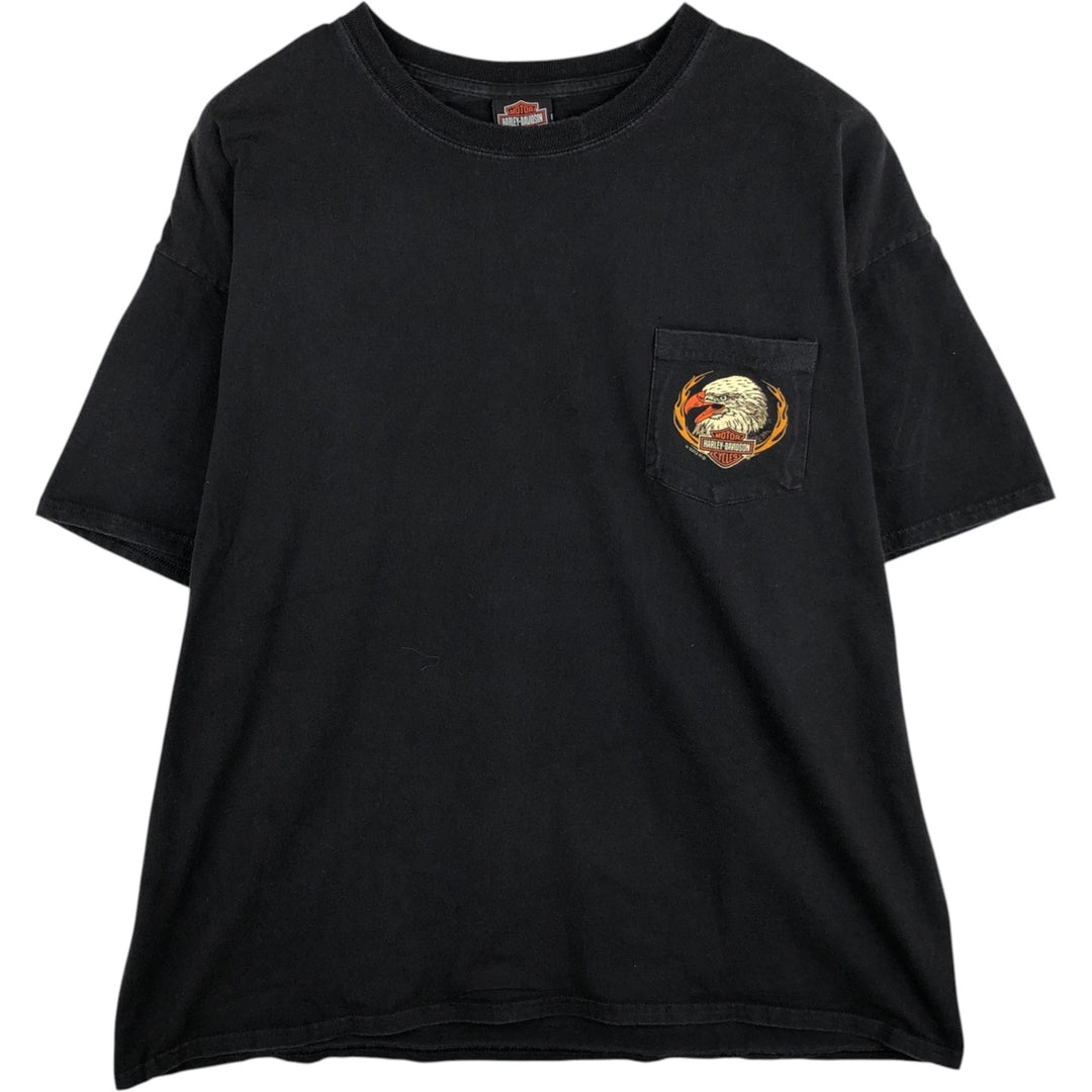 Harley-Davidson Skull Pattern Eagle Pattern Motorcycle T-Shirt Men's XXL Equivalent cotton black type Vintage Second Hand