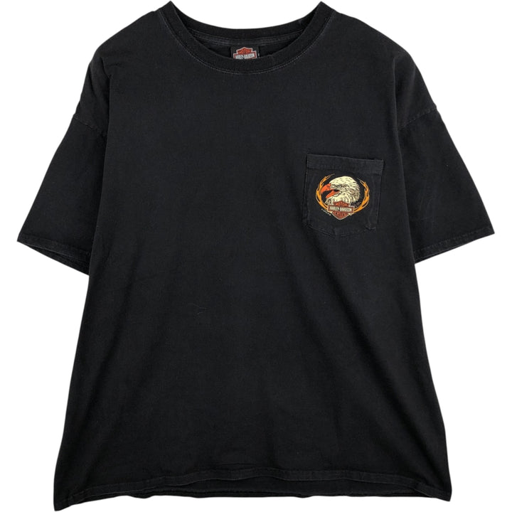 Harley-Davidson Skull Pattern Eagle Pattern Motorcycle T-Shirt Men's XXL Equivalent cotton black type Vintage Second Hand