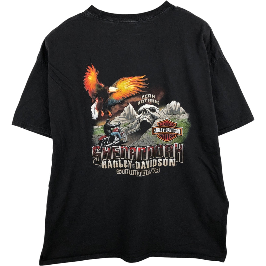 Harley-Davidson Skull Pattern Eagle Pattern Motorcycle T-Shirt Men's XXL Equivalent cotton black type Vintage Second Hand