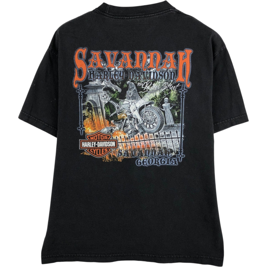 Harley-Davidson Motorcycle Bike T-shirt, Men's XL size unclear black type Vintage Second Hand