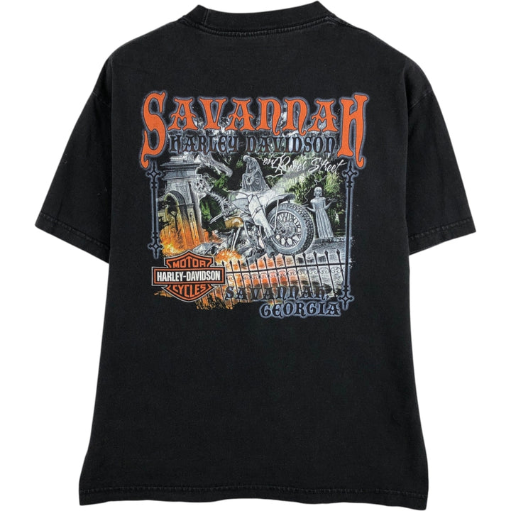 Harley-Davidson Motorcycle Bike T-shirt, Men's XL size unclear black type Vintage Second Hand