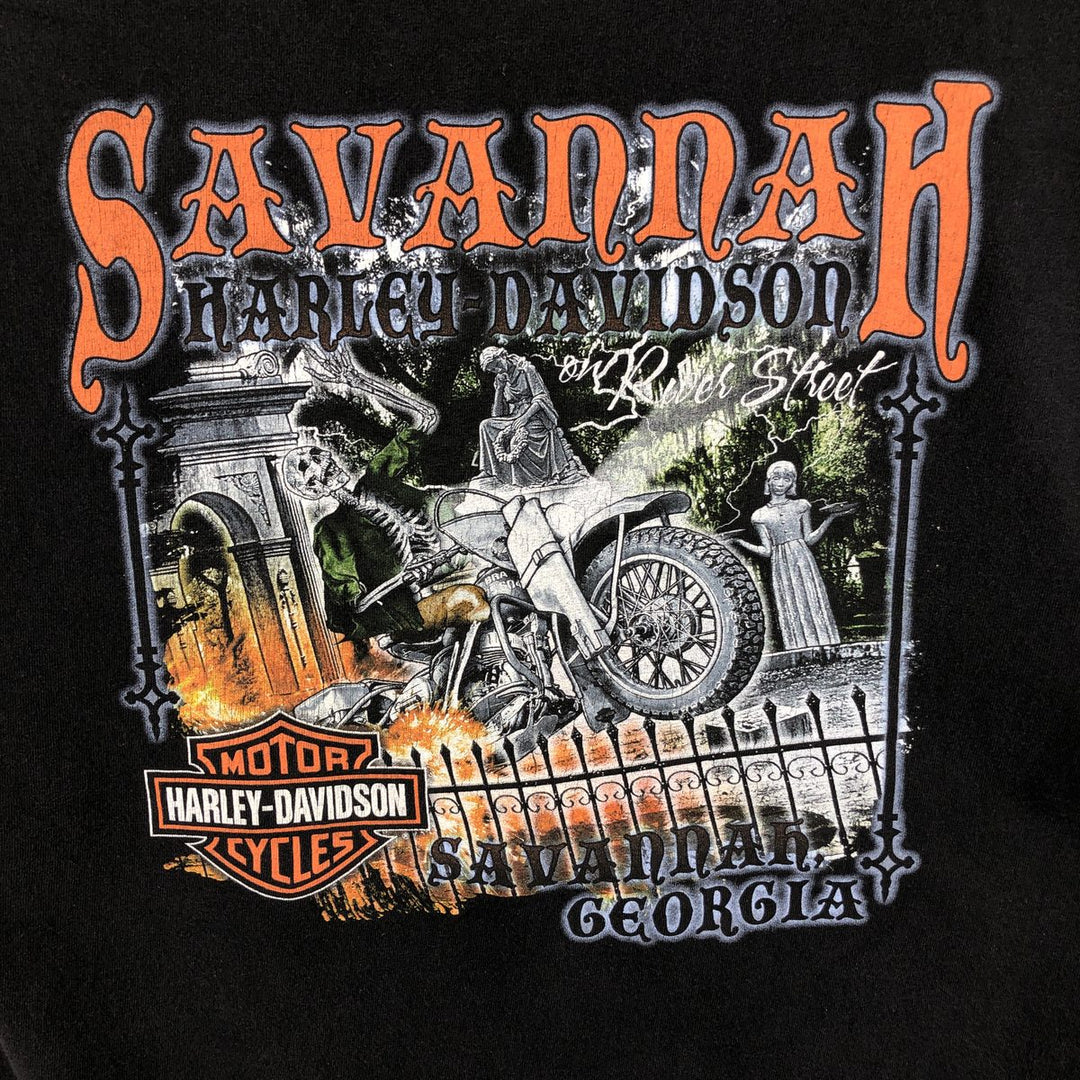 Harley-Davidson Motorcycle Bike T-shirt, Men's XL size unclear black type Vintage Second Hand