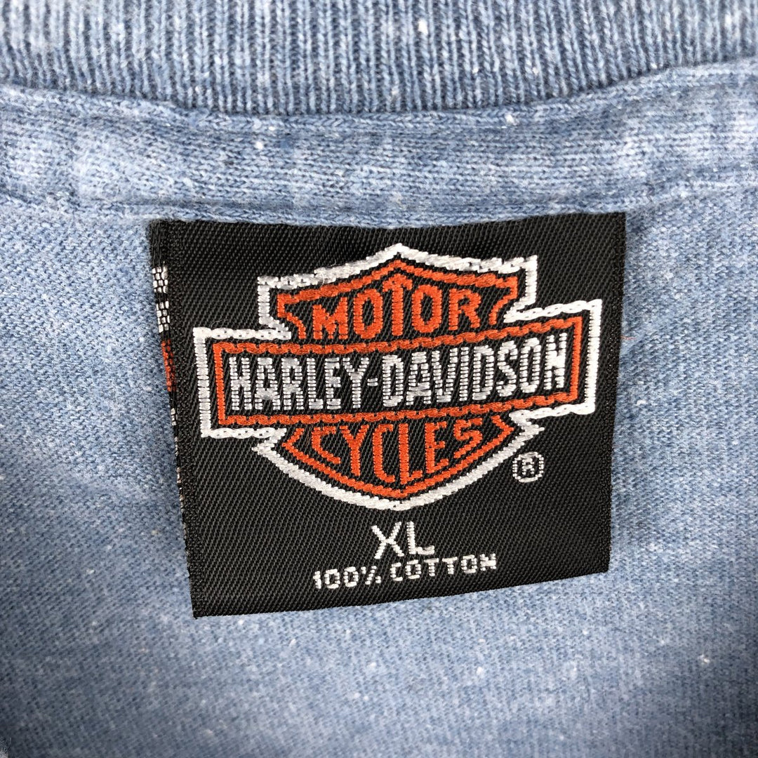 Harley-Davidson Motorcycle Bike T-shirt Made in USA Men's XL cotton Blue type light blue Vintage Second Hand