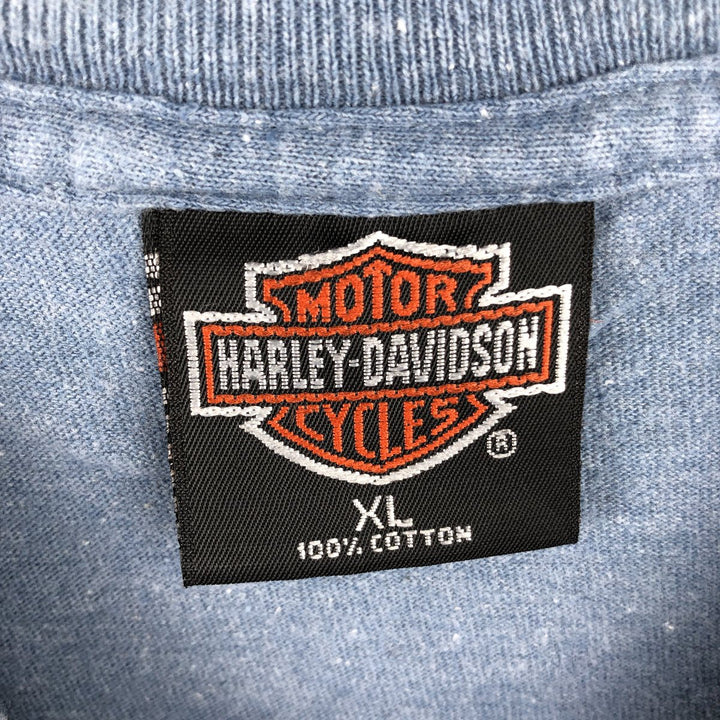 Harley-Davidson Motorcycle Bike T-shirt Made in USA Men's XL cotton Blue type light blue Vintage Second Hand